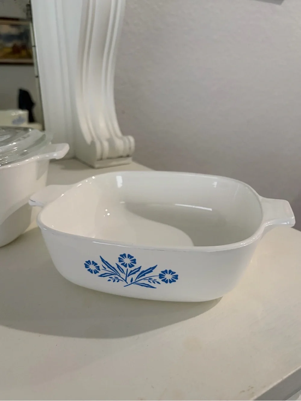 Corningware White and Blue Floral Casserole & Baking Dish Set